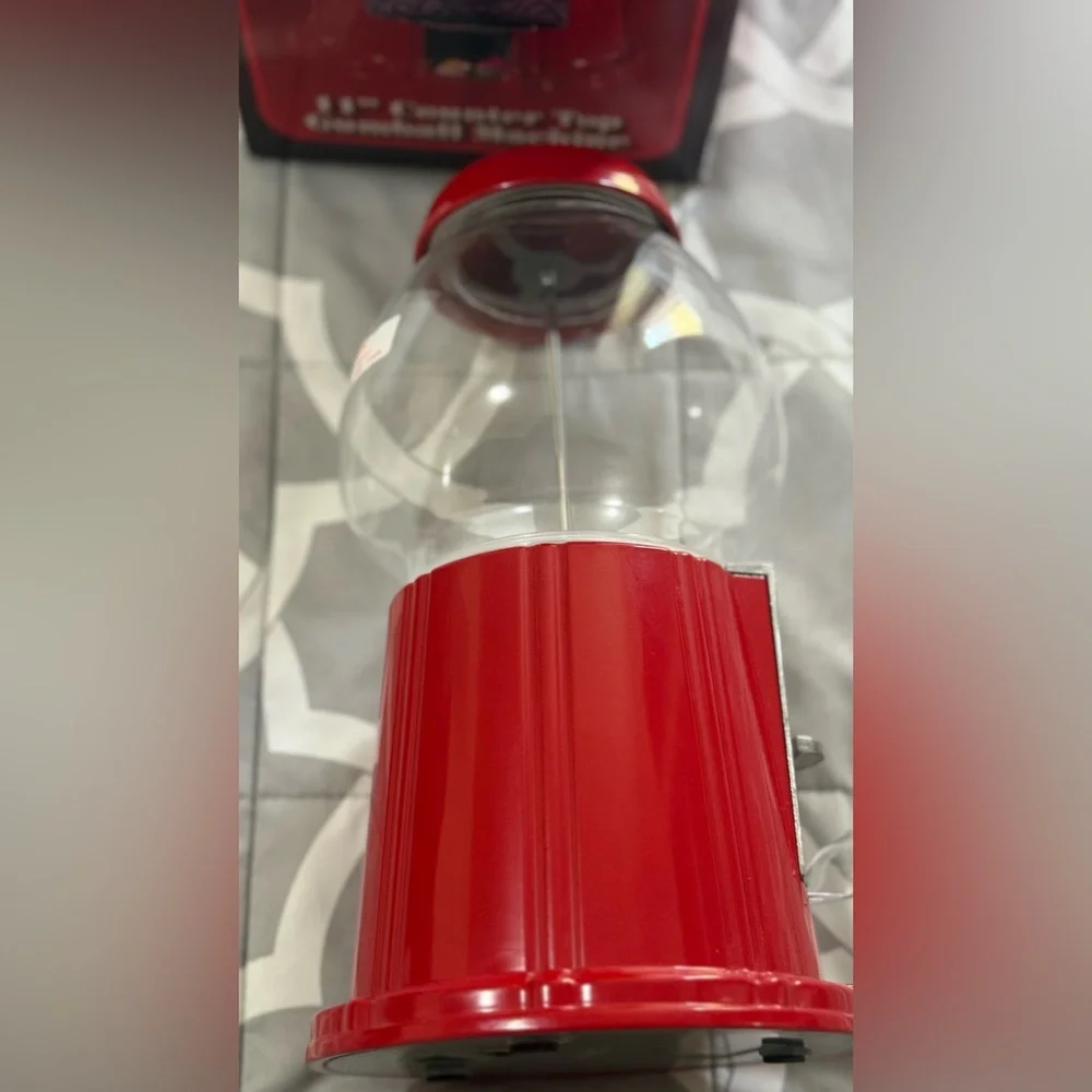Classic Red Gumball Machine & Bank New !